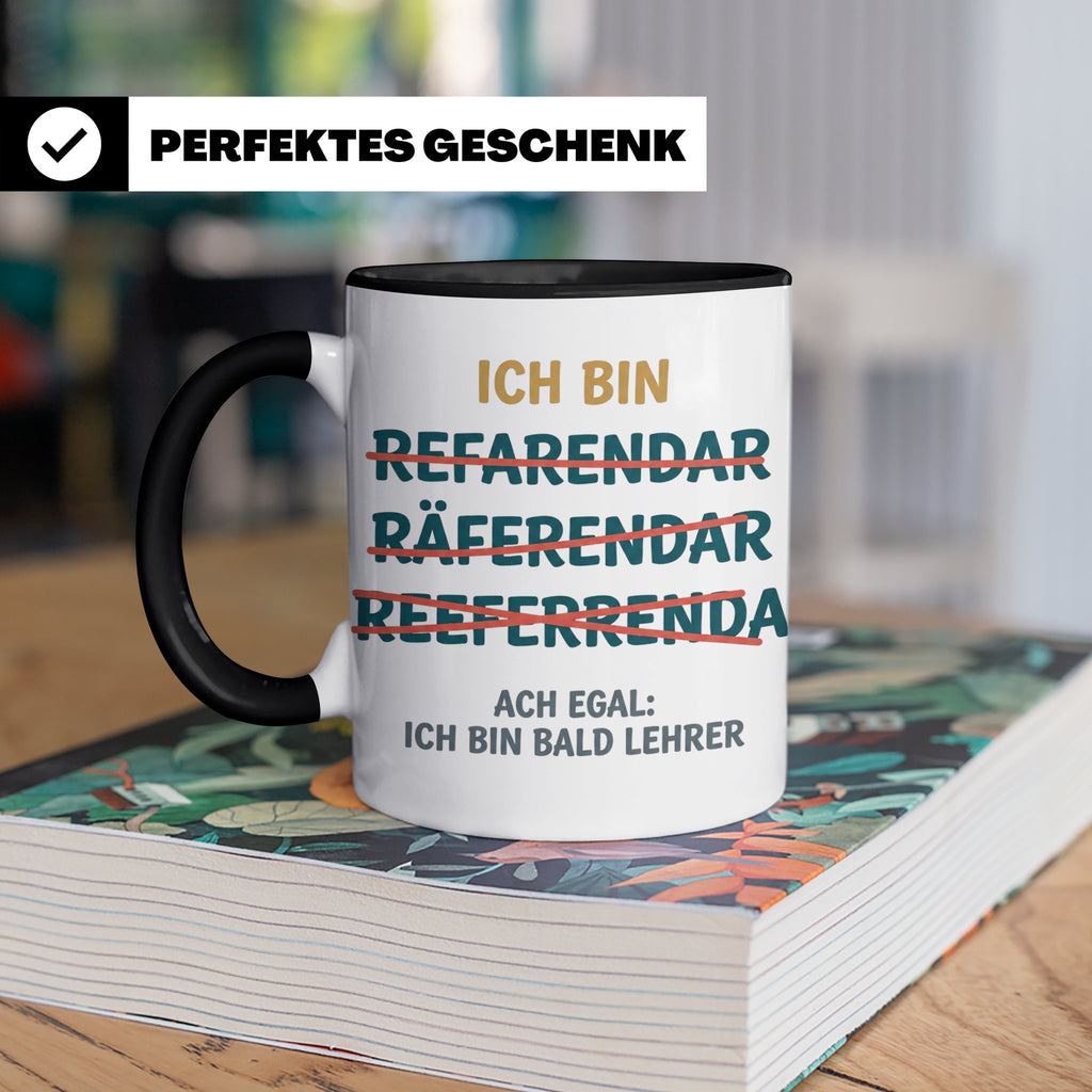 Referendar Tasse lustig Rechtschreibung, Geschenk für Lehram – Schwarz [farbe:schwarz]