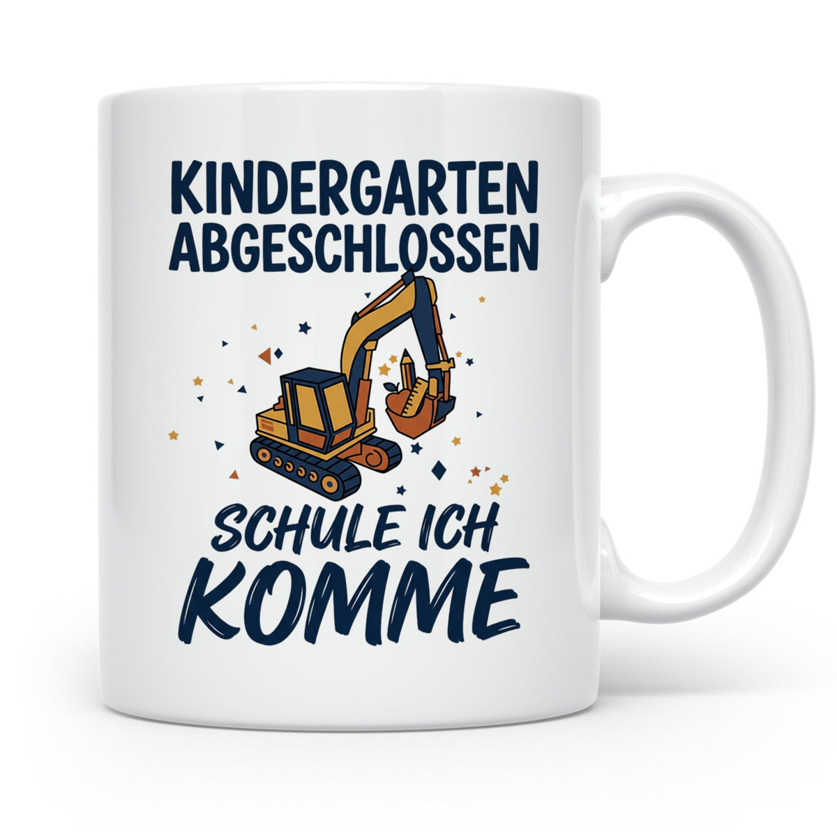 Einschulung Tasse Junge Bagger Kindergarten Abschluss Gesche – Weiß [farbe:weiß]