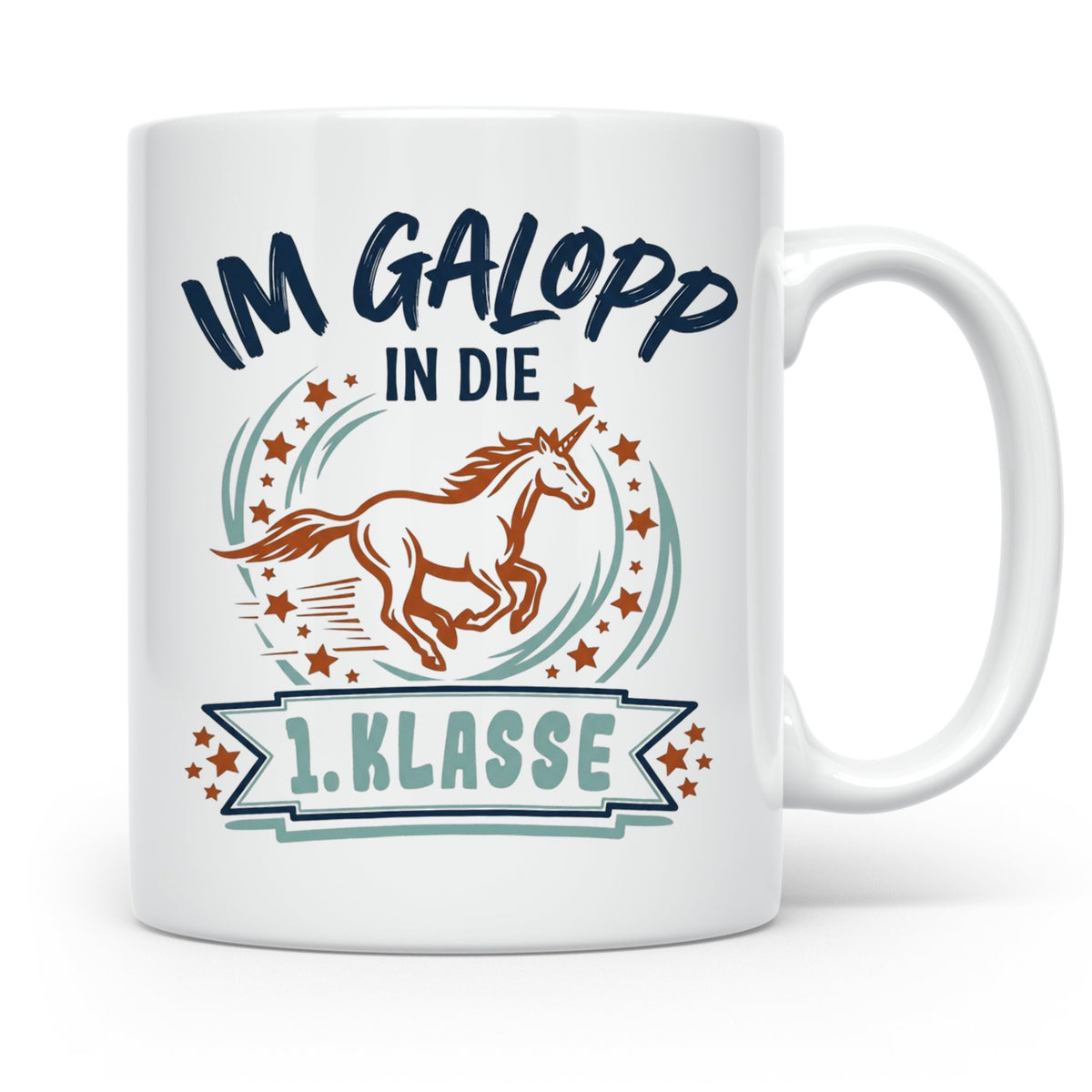 Tasse 1. Klasse Mädchen Einhorn Einschulung Geschenk zum Sch – Weiß [farbe:weiß]