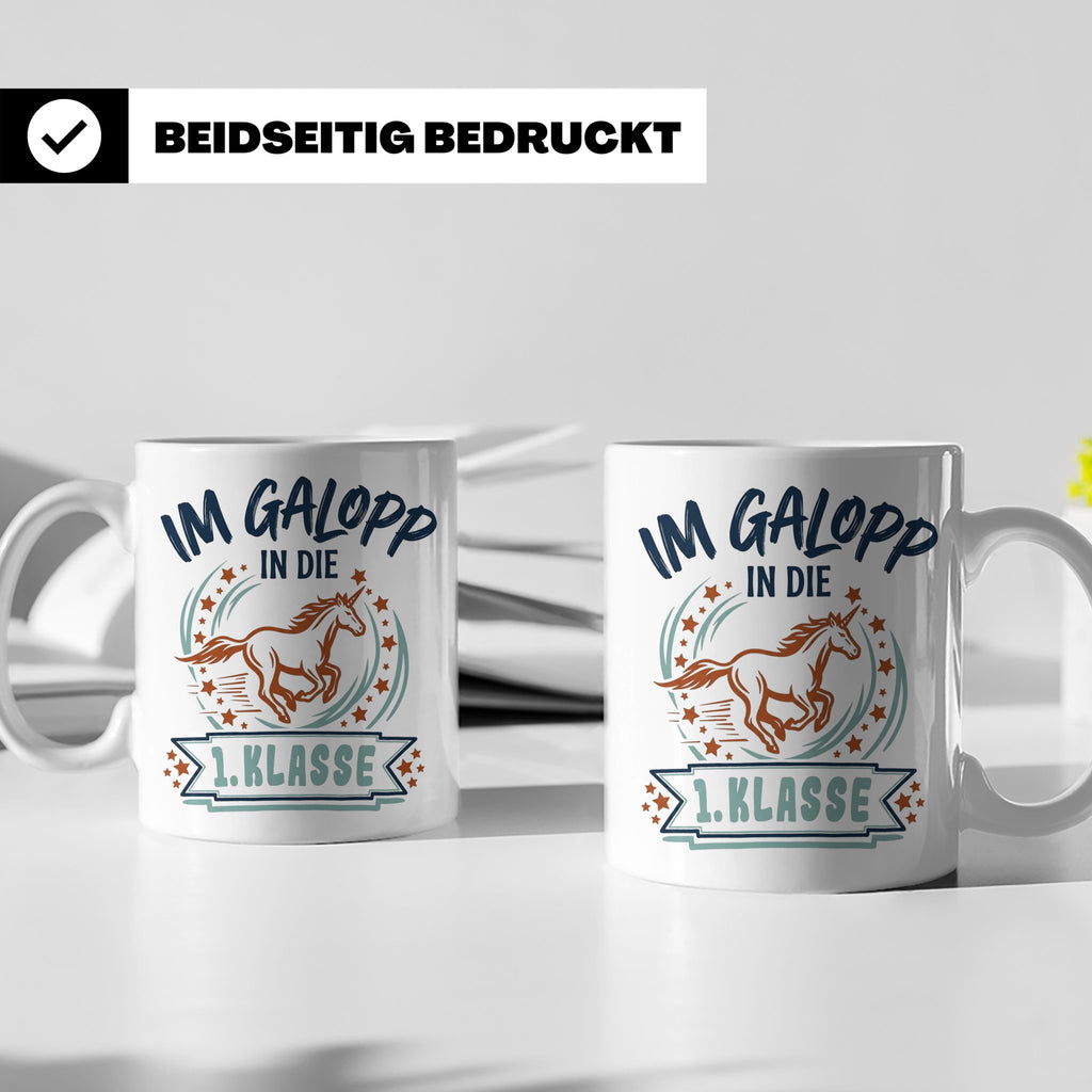 Tasse 1. Klasse Mädchen Einhorn Einschulung Geschenk zum Sch – Weiß [farbe:weiß]