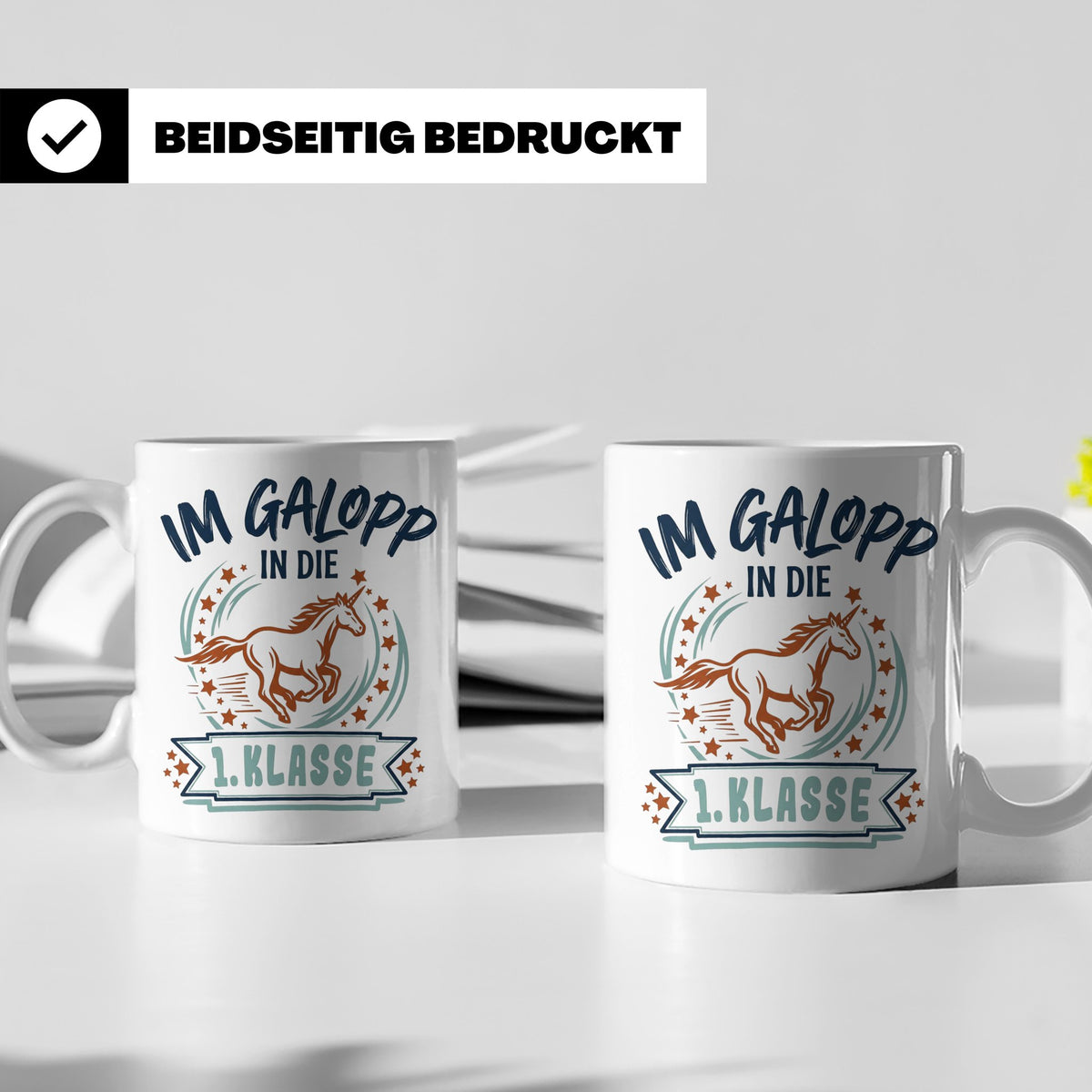 Tasse 1. Klasse Mädchen Einhorn Einschulung Geschenk zum Sch – Weiß [farbe:weiß]