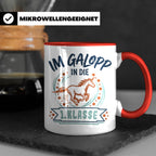Tasse 1. Klasse Mädchen Einhorn Einschulung Geschenk zum Sch – Rot [farbe:rot]