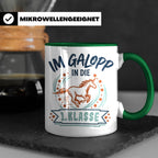 Tasse 1. Klasse Mädchen Einhorn Einschulung Geschenk zum Sch – Grün [farbe:grün]