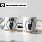 Schweigefuchs Tasse für Lehrer & Erzieher mit Rock Hand Gest – Weiß [farbe:weiß]