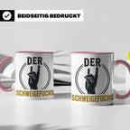 Schweigefuchs Tasse für Lehrer & Erzieher mit Rock Hand Gest – Rosa [farbe:rosa]