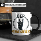 Schweigefuchs Tasse für Lehrer & Erzieher mit Rock Hand Gest – Schwarz [farbe:schwarz]