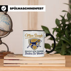 Beagle Tasse mit Spruch braucht kein Training sondern ein Wu – Schwarz [farbe:schwarz]