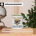 Beagle Tasse mit Spruch braucht kein Training sondern ein Wu – Grün [farbe:grün]