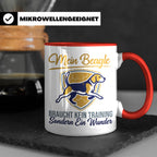 Beagle Tasse mit Spruch braucht kein Training sondern ein Wu – Rot [farbe:rot]