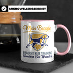 Beagle Tasse mit Spruch braucht kein Training sondern ein Wu – Rosa [farbe:rosa]