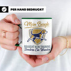 Beagle Tasse mit Spruch braucht kein Training sondern ein Wu – Grün [farbe:grün]
