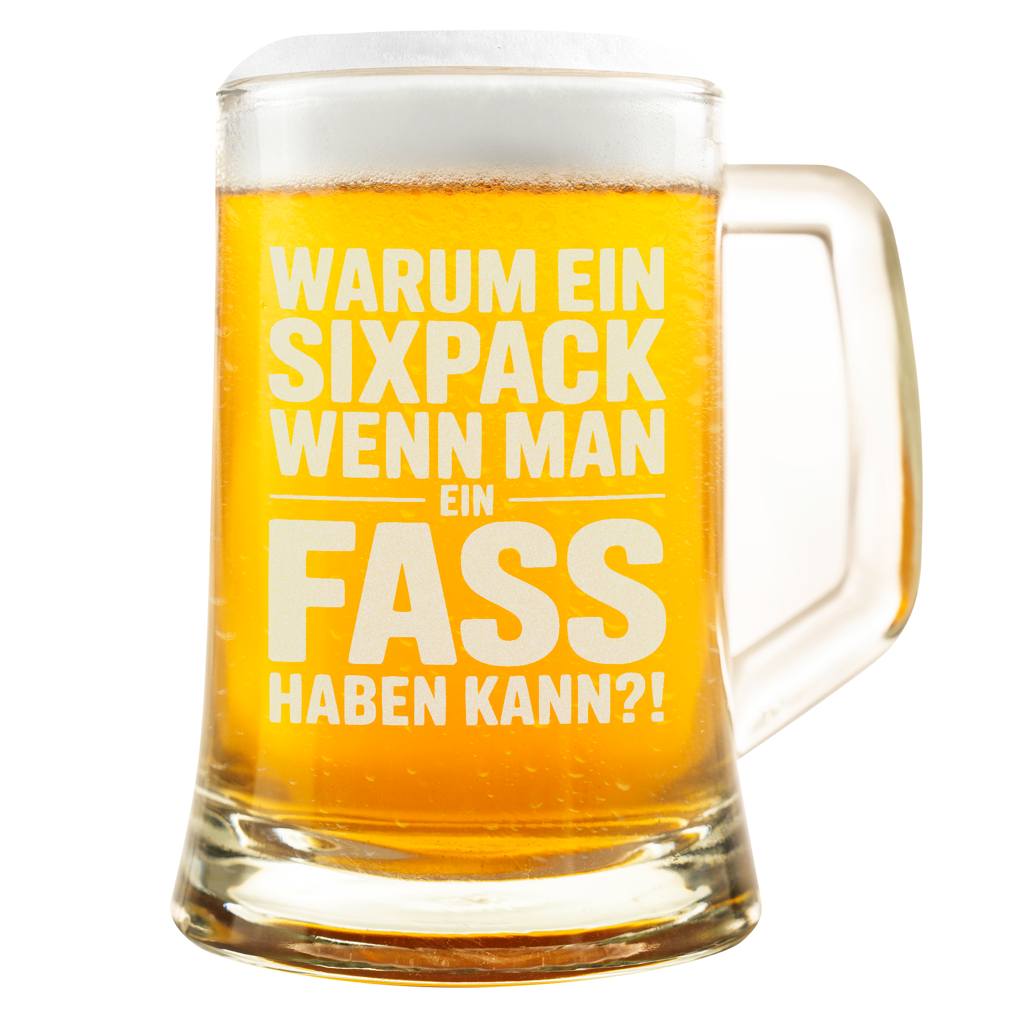 Warum ein Sixpack, wenn man ein Fass haben kann – Lustiger Bierkrug für Männer, Spaßgeschenk für Bierliebhaber & Geburtstage