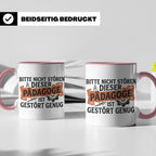 Pädagoge Tasse mit Spruch gestört genug, lustiges Geschenk L – Rosa [farbe:rosa]