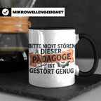Pädagoge Tasse mit Spruch gestört genug, lustiges Geschenk L – Schwarz [farbe:schwarz]