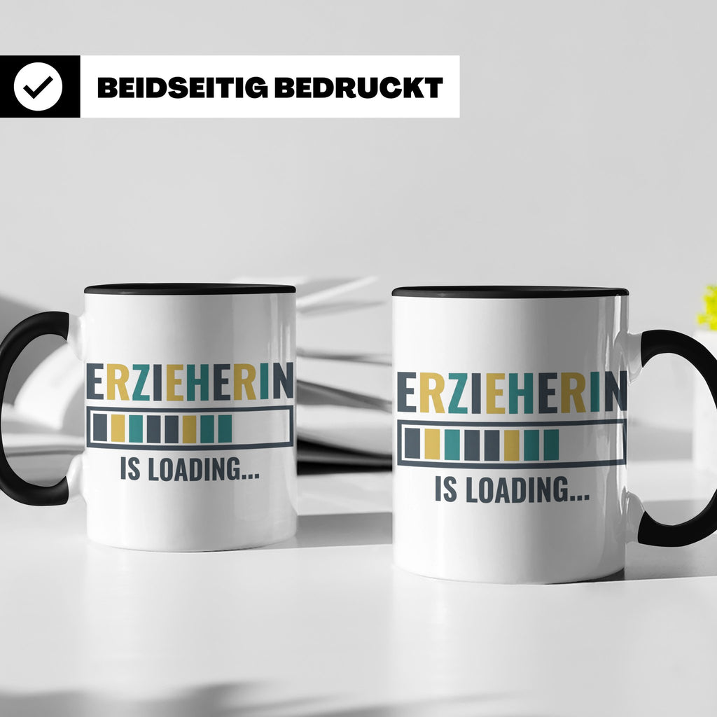 Erzieherin is Loading Tasse, Geschenk für angehende Erzieher – Schwarz [farbe:schwarz]