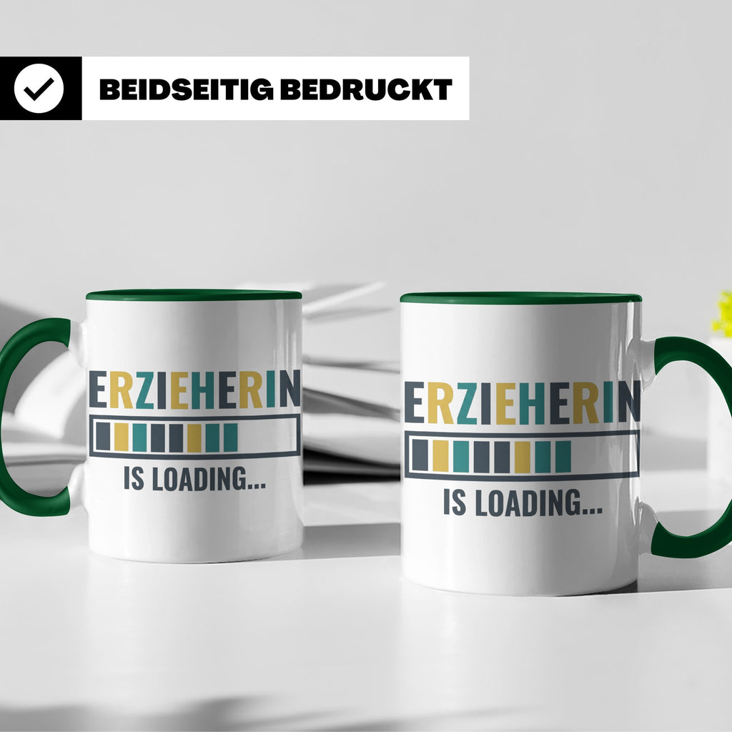 Erzieherin is Loading Tasse, Geschenk für angehende Erzieher – Grün [farbe:grün]