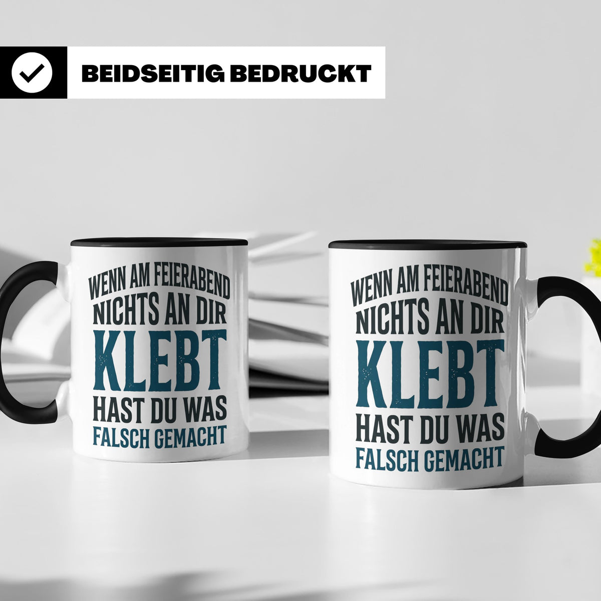 Handwerker Tasse mit lustigem Spruch Wenn nichts klebt, Gesc – Schwarz [farbe:schwarz]