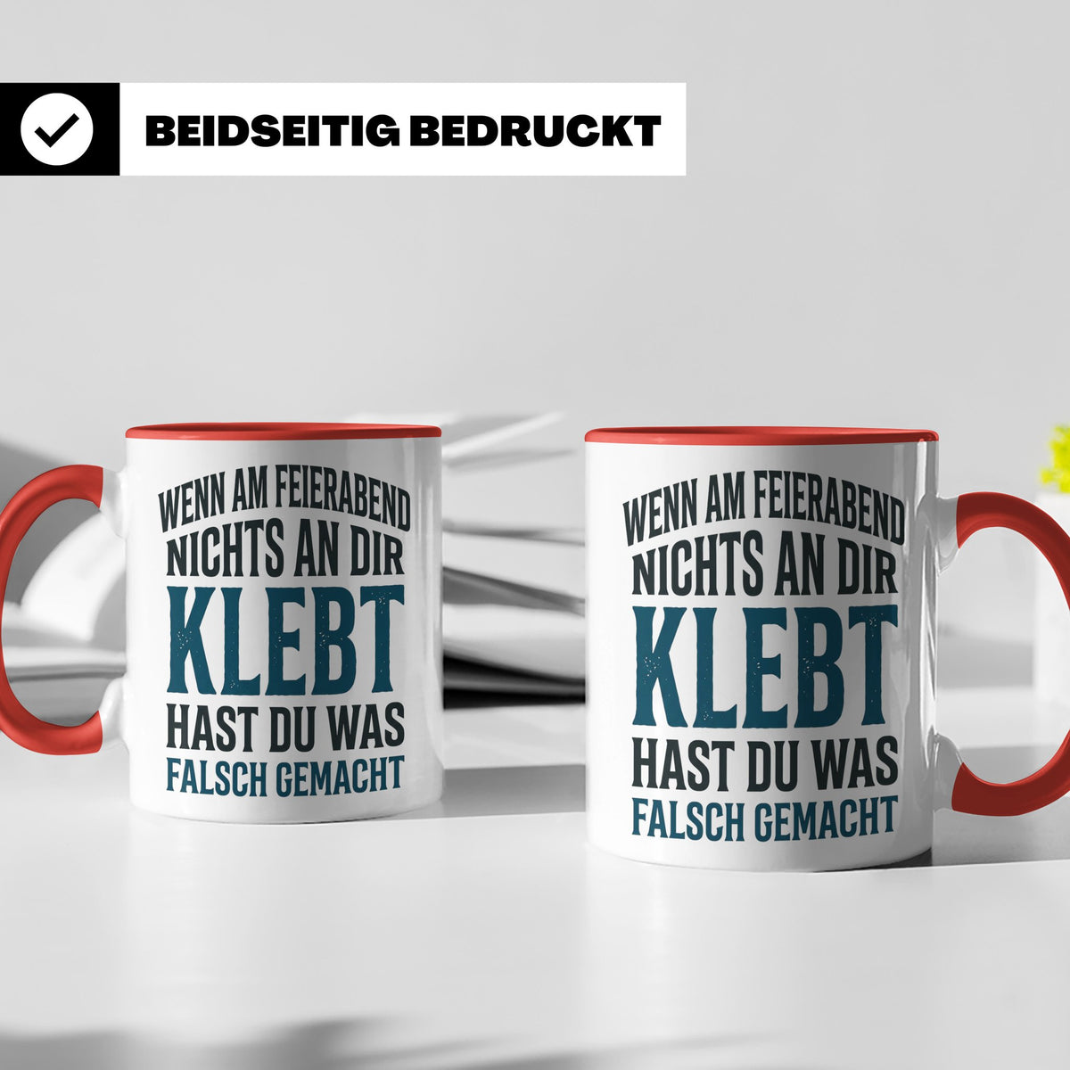 Handwerker Tasse mit lustigem Spruch Wenn nichts klebt, Gesc – Rot [farbe:rot]