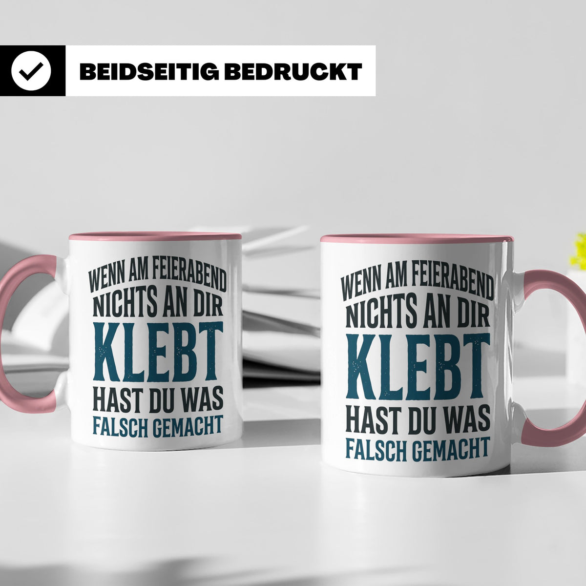 Handwerker Tasse mit lustigem Spruch Wenn nichts klebt, Gesc – Rosa [farbe:rosa]