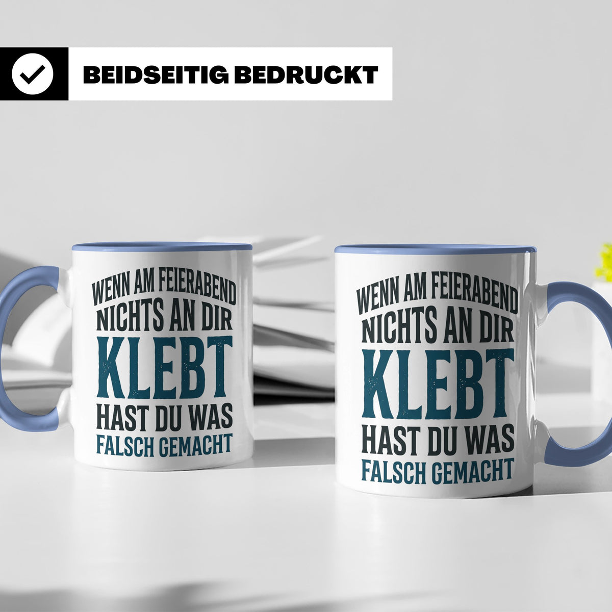 Handwerker Tasse mit lustigem Spruch Wenn nichts klebt, Gesc – Blau [farbe:blau]