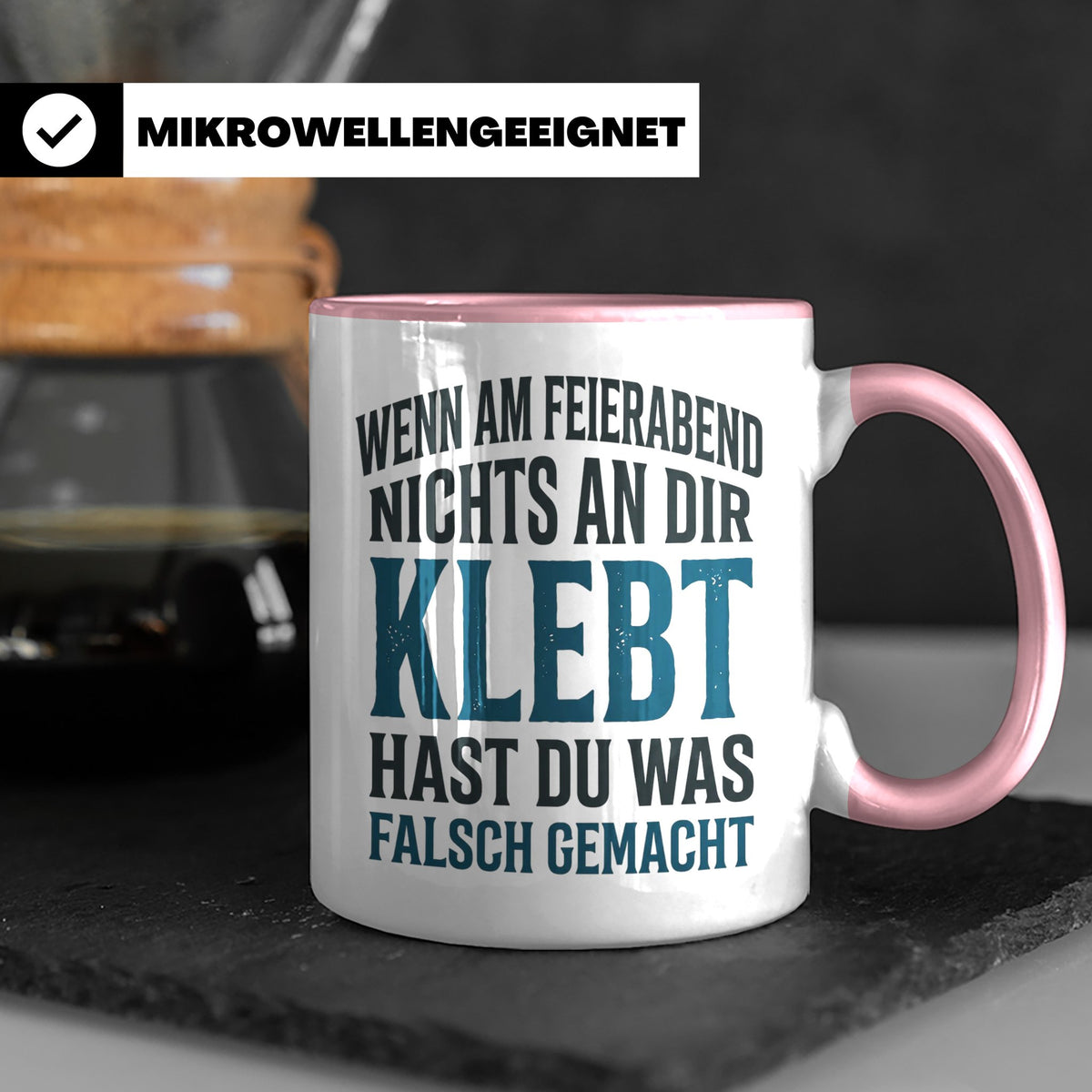Handwerker Tasse mit lustigem Spruch Wenn nichts klebt, Gesc – Rosa [farbe:rosa]