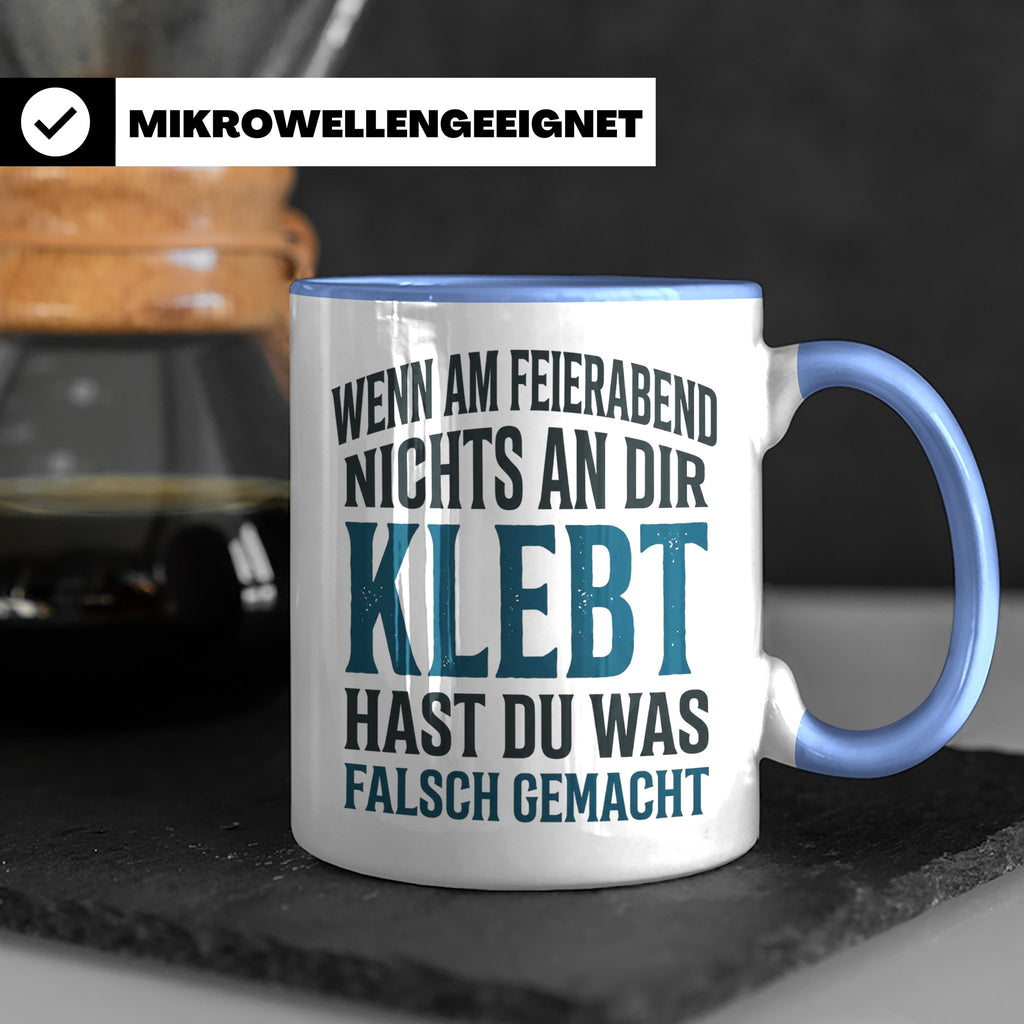 Handwerker Tasse mit lustigem Spruch Wenn nichts klebt, Gesc – Blau [farbe:blau]