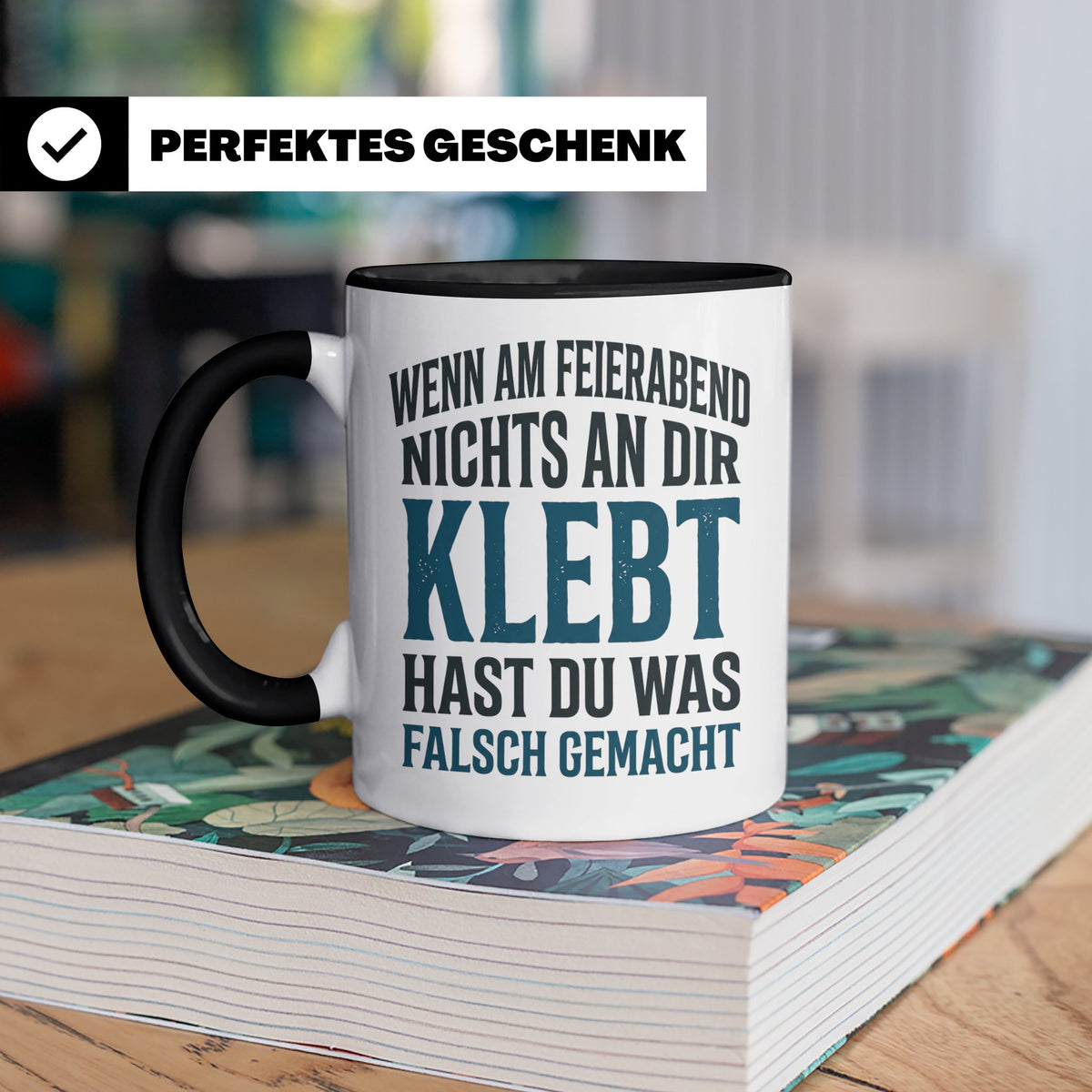 Handwerker Tasse mit lustigem Spruch Wenn nichts klebt, Gesc – Schwarz [farbe:schwarz]