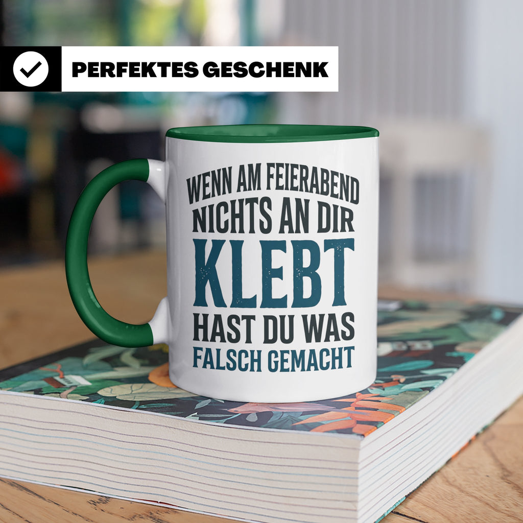 Handwerker Tasse mit lustigem Spruch Wenn nichts klebt, Gesc – Grün [farbe:grün]