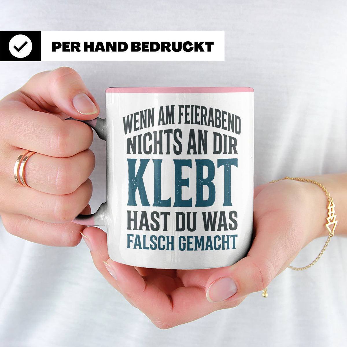Handwerker Tasse mit lustigem Spruch Wenn nichts klebt, Gesc – Rosa [farbe:rosa]