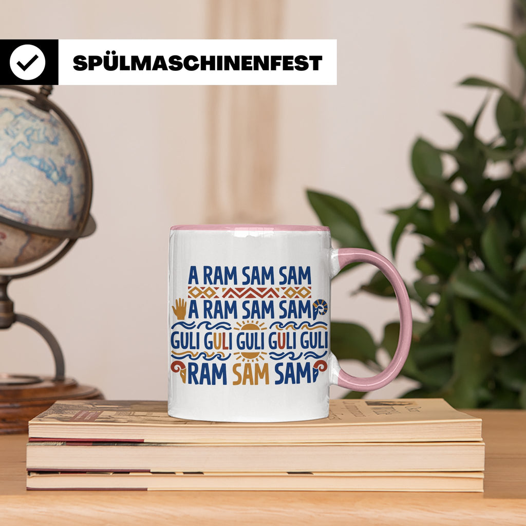 A Ram Sam Sam Tasse mit Kinderlied Spruch Guli Guli als Gesc – Rosa [farbe:rosa]