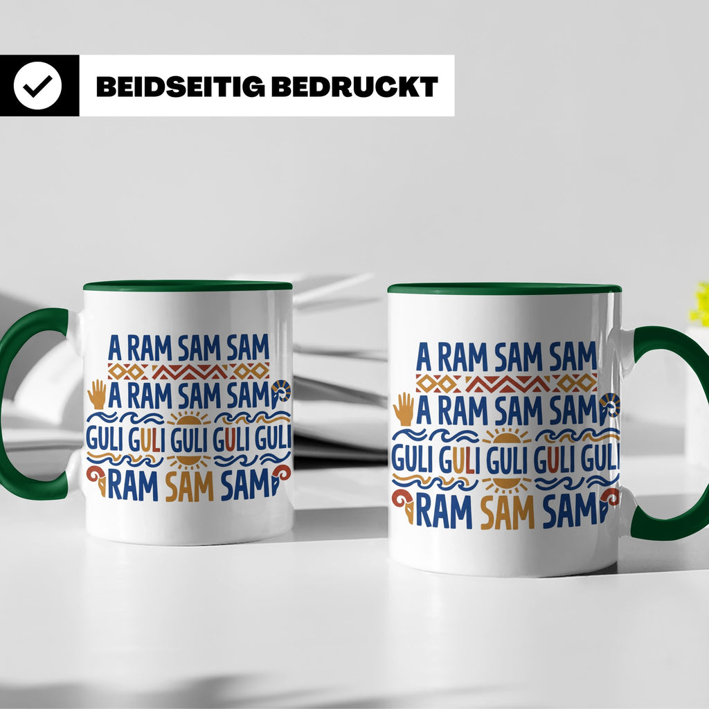 A Ram Sam Sam Tasse mit Kinderlied Spruch Guli Guli als Gesc – Grün [farbe:grün]