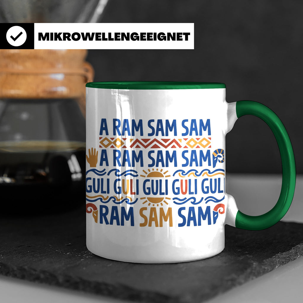 A Ram Sam Sam Tasse mit Kinderlied Spruch Guli Guli als Gesc – Grün [farbe:grün]