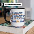 A Ram Sam Sam Tasse mit Kinderlied Spruch Guli Guli als Gesc – Schwarz [farbe:schwarz]