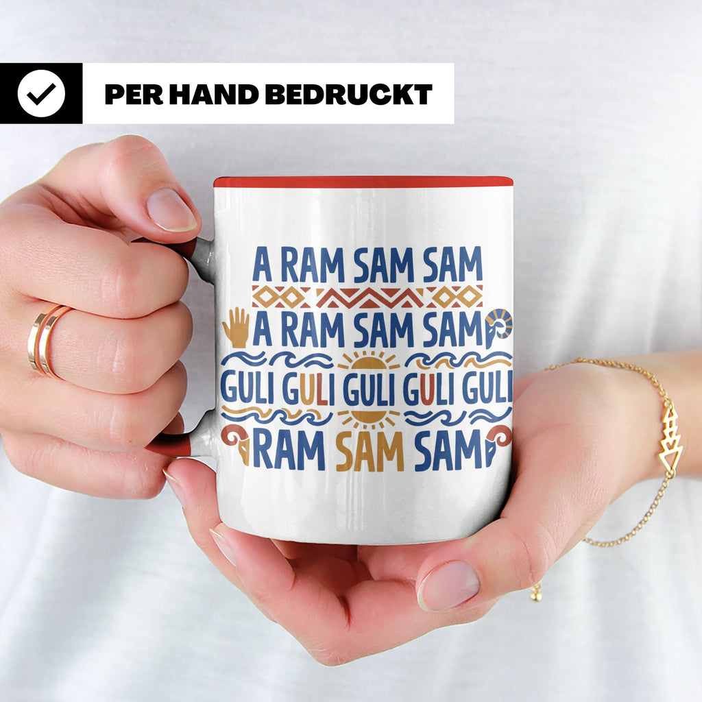A Ram Sam Sam Tasse mit Kinderlied Spruch Guli Guli als Gesc – Rot [farbe:rot]