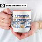 A Ram Sam Sam Tasse mit Kinderlied Spruch Guli Guli als Gesc – Rot [farbe:rot]