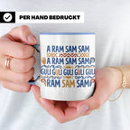 A Ram Sam Sam Tasse mit Kinderlied Spruch Guli Guli als Gesc – Blau [farbe:blau]