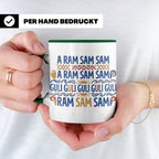 A Ram Sam Sam Tasse mit Kinderlied Spruch Guli Guli als Gesc – Grün [farbe:grün]