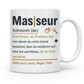 Masseur Tasse mit lustiger Definition Spruch, Geschenk für P – Weiß [farbe:weiß]