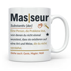 Masseur Tasse mit lustiger Definition Spruch, Geschenk für P – Weiß [farbe:weiß]