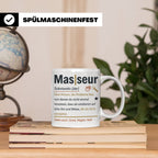 Masseur Tasse mit lustiger Definition Spruch, Geschenk für P – Weiß [farbe:weiß]
