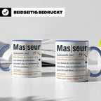 Masseur Tasse mit lustiger Definition Spruch, Geschenk für P – Blau [farbe:blau]