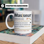 Masseur Tasse mit lustiger Definition Spruch, Geschenk für P – Weiß [farbe:weiß]