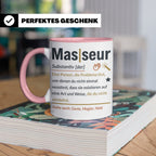 Masseur Tasse mit lustiger Definition Spruch, Geschenk für P – Rosa [farbe:rosa]