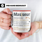 Masseur Tasse mit lustiger Definition Spruch, Geschenk für P – Rot [farbe:rot]