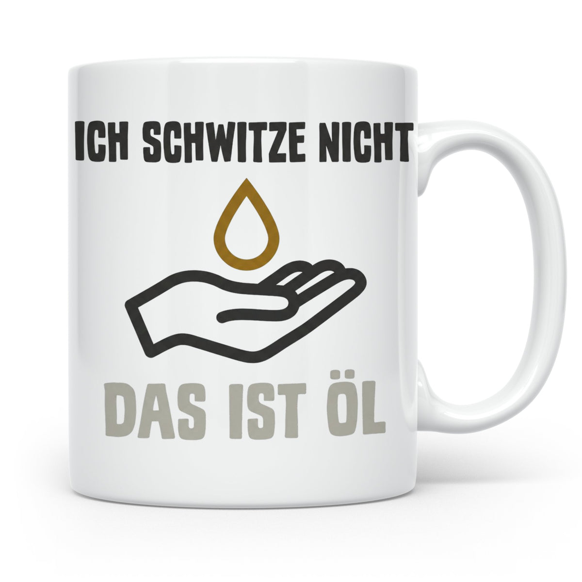 Mechaniker Tasse mit Spruch Ich schwitze nicht das ist Öl |  – Weiß [farbe:weiß]