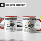 Mechaniker Tasse mit Spruch Ich schwitze nicht das ist Öl |  – Rot [farbe:rot]