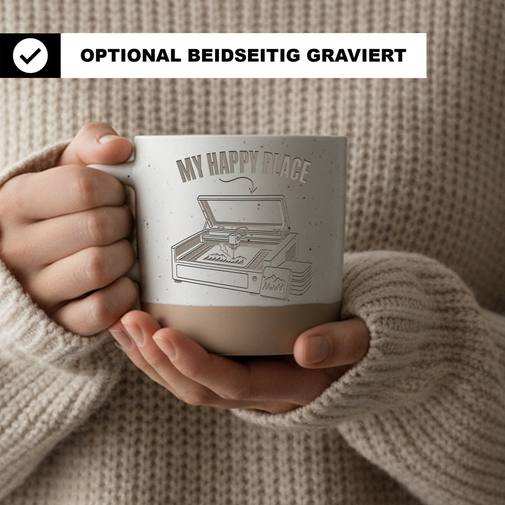 Lasergravierer Tasse My Happy Place - Lustiges Geschenk für Maker Bast – Bild 2