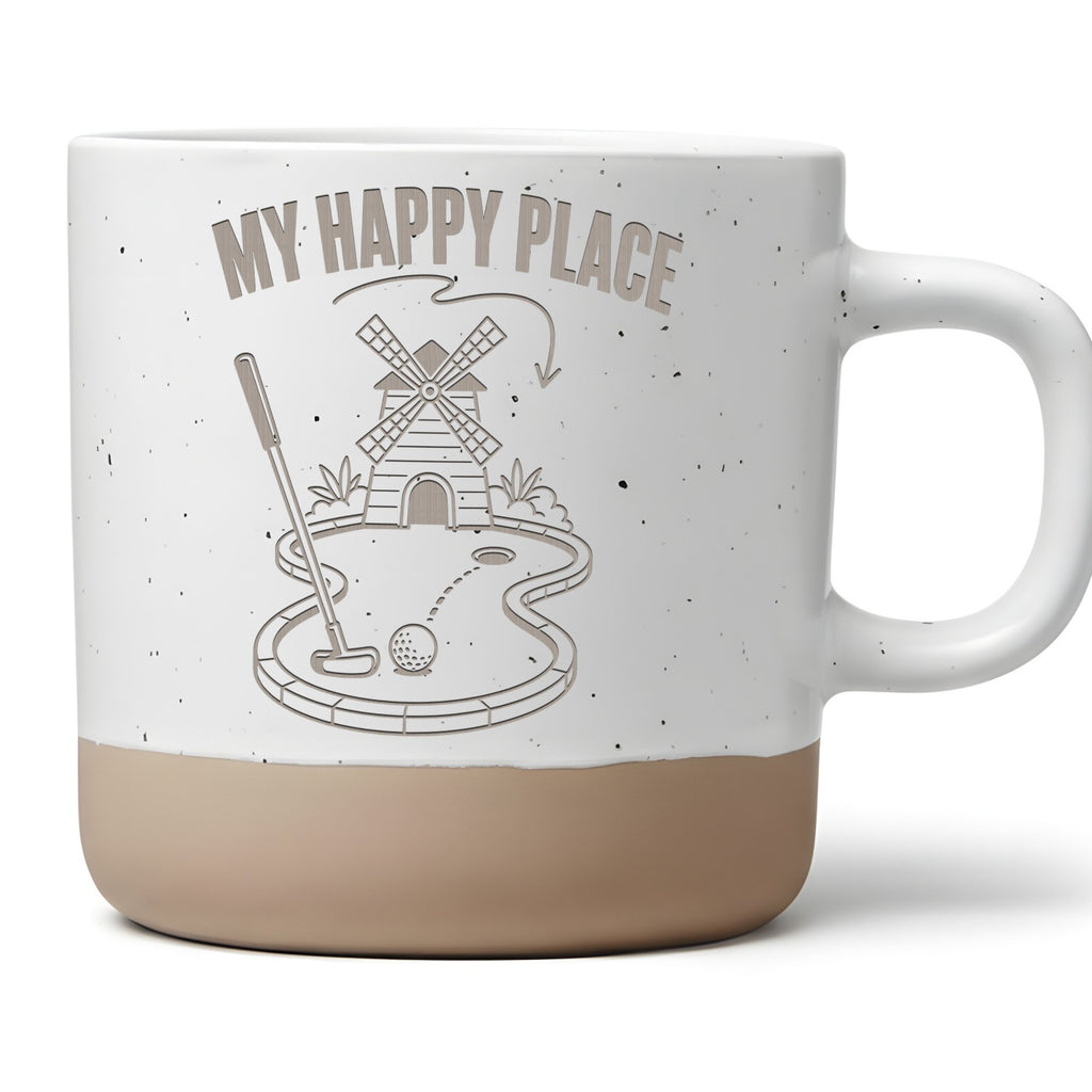 Minigolf Tasse My Happy Place - Lustiges Geschenk für Spieler & Freund – Bild 1