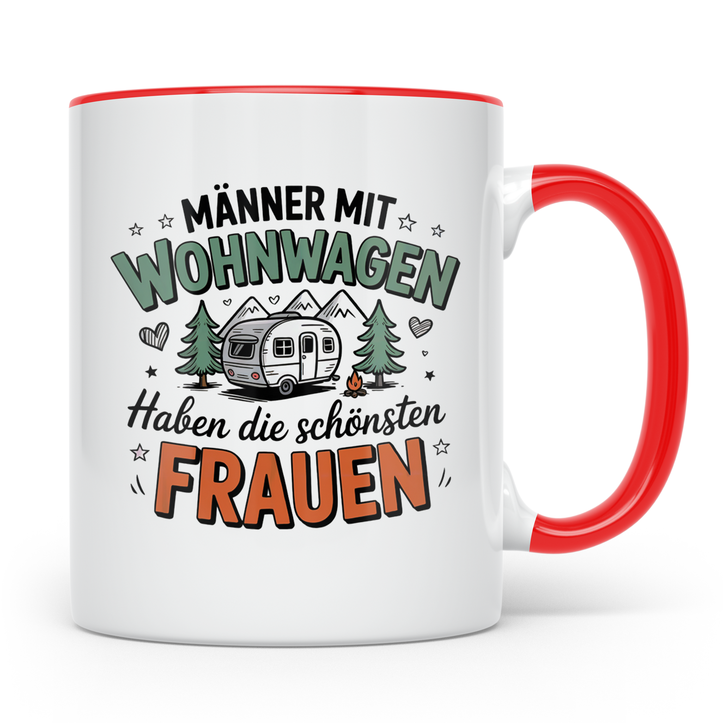 Wohnwagen Männer Tasse: Camping Liebe, Camper Sprüche, Outdo – Rot [farbe:rot]
