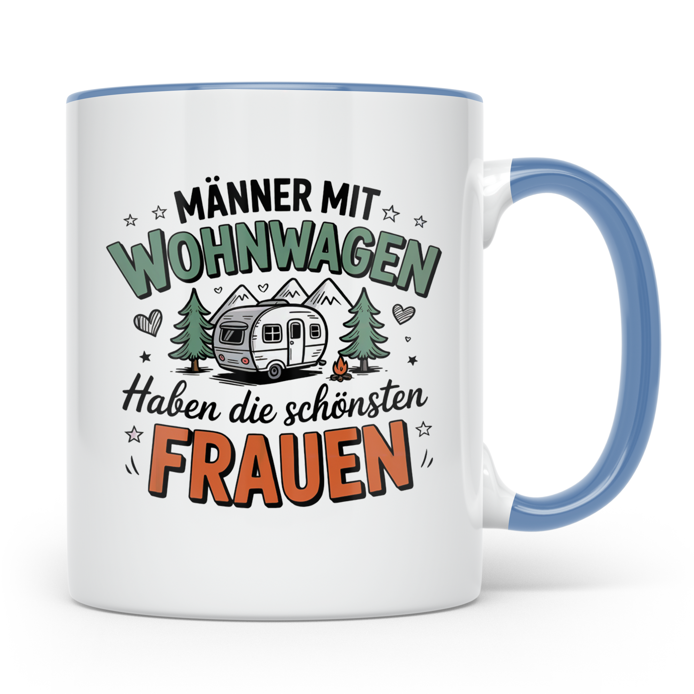 Wohnwagen Männer Tasse: Camping Liebe, Camper Sprüche, Outdo – Blau [farbe:blau]